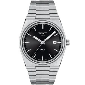 ساعت مچی مردانه تیسوت پی آر ایکس TISOT PRX استیل صفحه مشکی