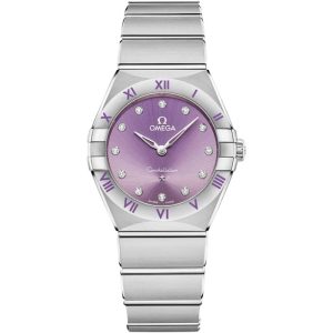 امگا کانسلیشن زنانه OMEGA CONSILATION استیل صفحه بنفش