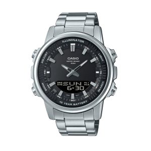ساعت مچی مردانه کاسیو دوزمانه صفحه مشکی casio