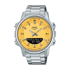 ساعت مچی مردانه کاسیو دوزمانه صفحه انبه ای casio