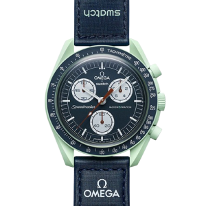 ساعت مچی امگا سواچ کورنوگراف مدل زمین omega × swatch